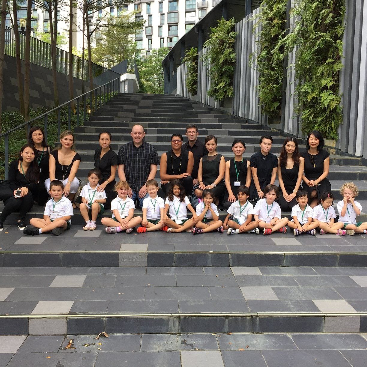 Parents and children from the EtonHouse Pre-Schools paying their respects